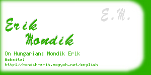 erik mondik business card